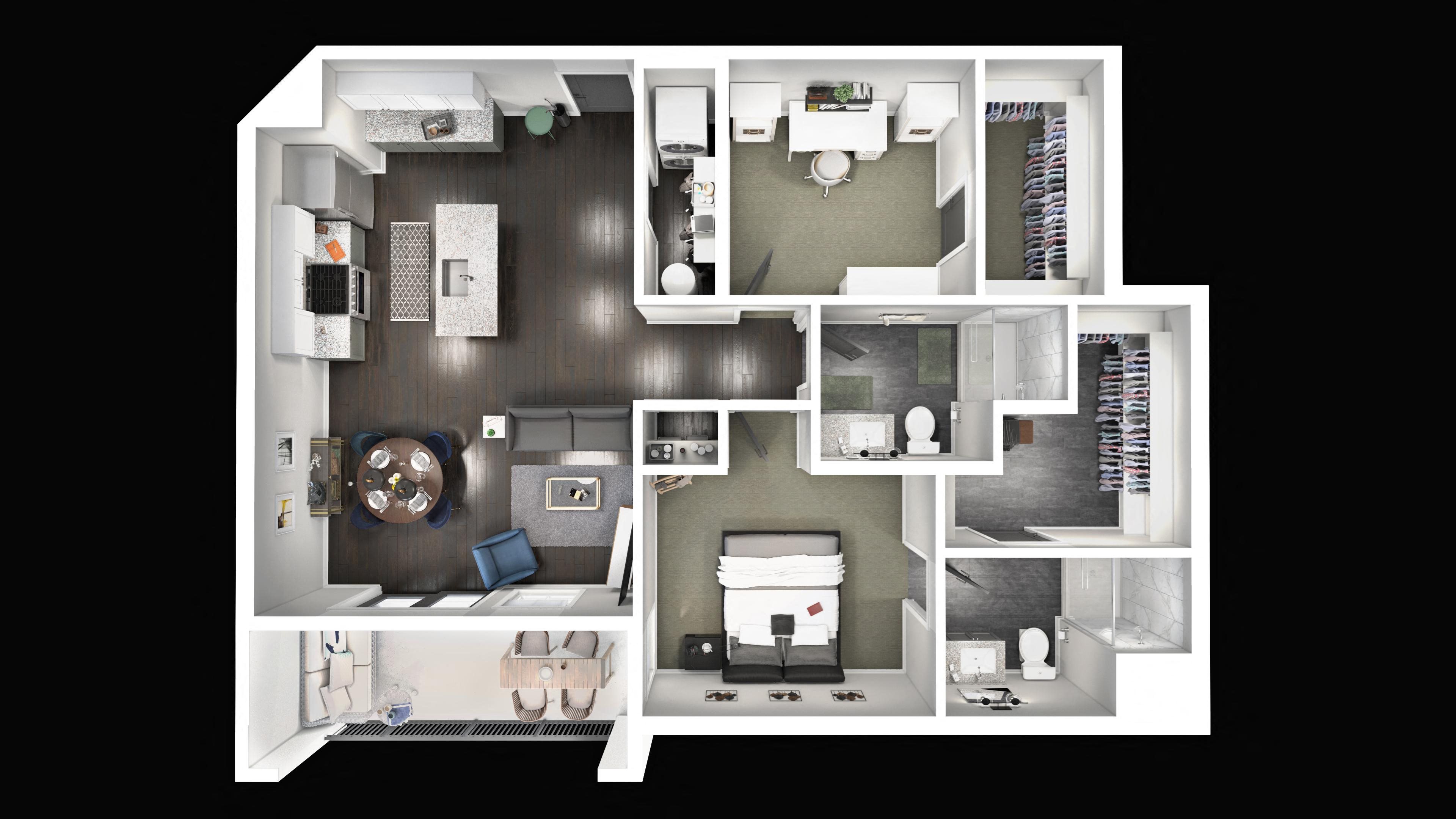 1 bedroom with Den